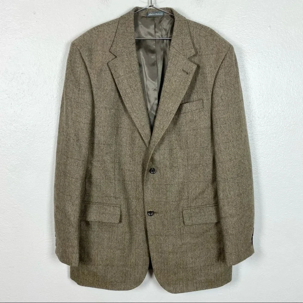Oscar De La Renta Lambswool Mens Suit Jacket